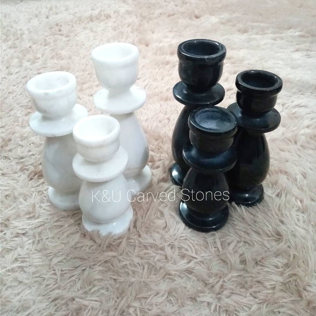 Black Marble Candle Holder Set of 3 - view 4