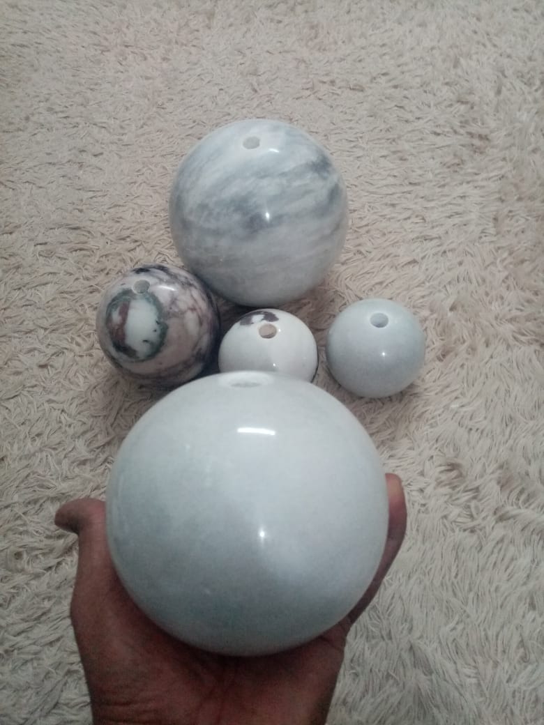 White Marble Balls Set of 3 - view 2