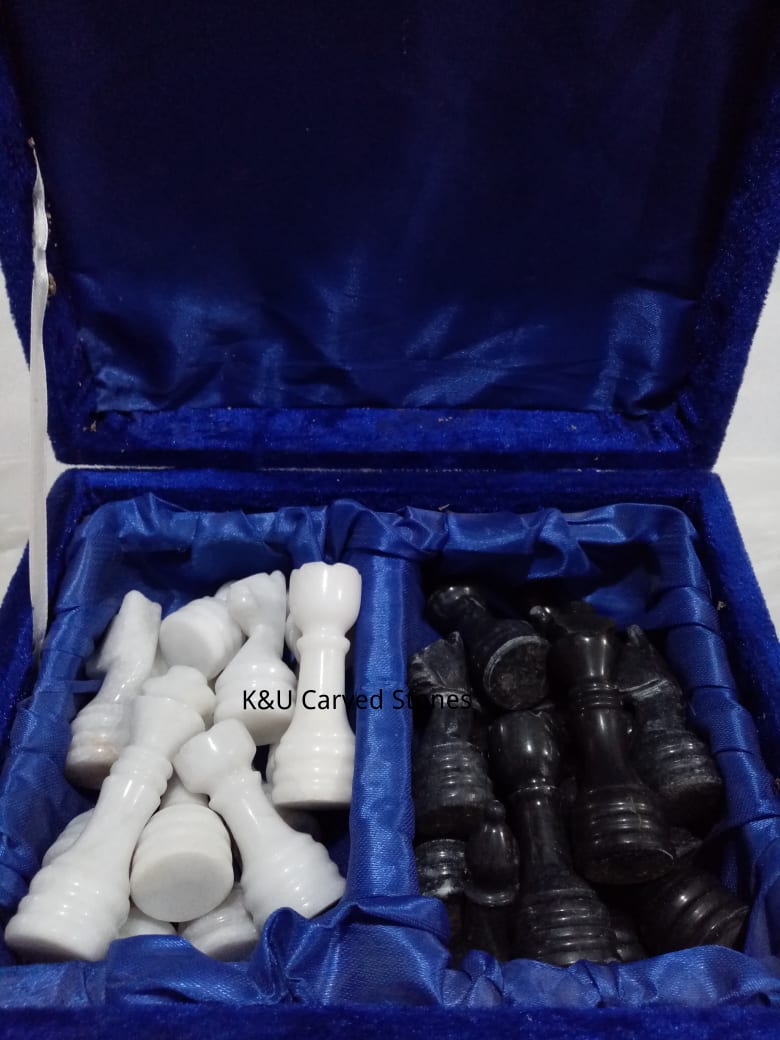Black and White Marble Chess Figures (32 Pieces) - view 4