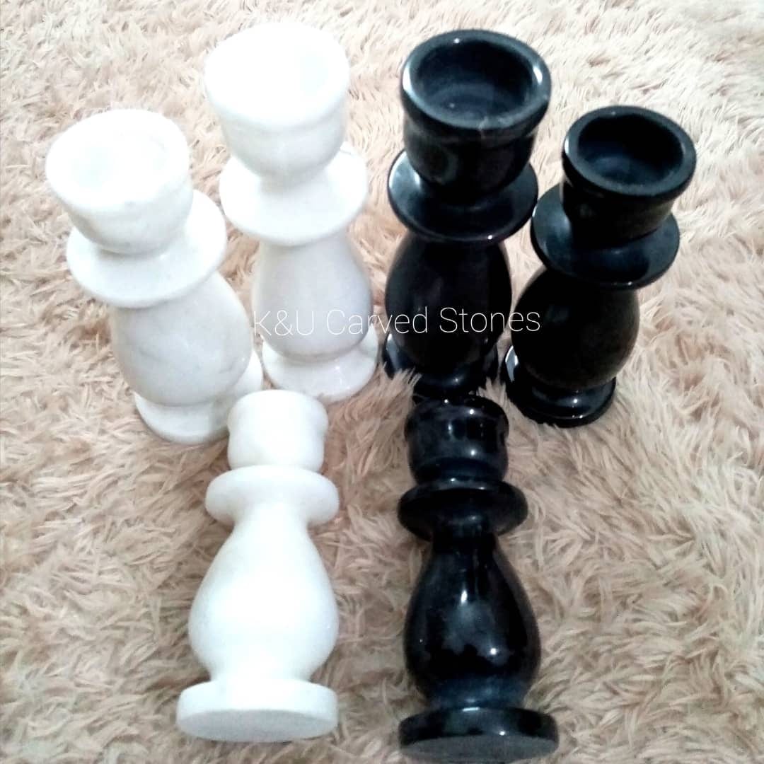 Black Marble Candle Holder Set of 3 - view 5