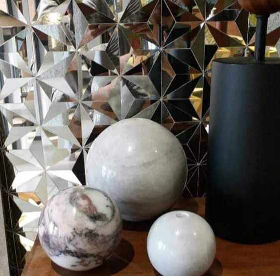 White Marble Balls Set of 3