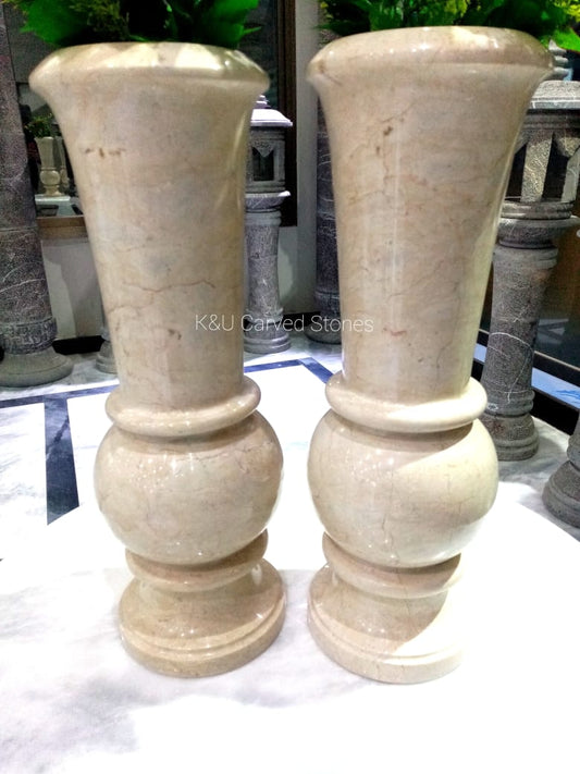 Beige Marble Flower Vase Set