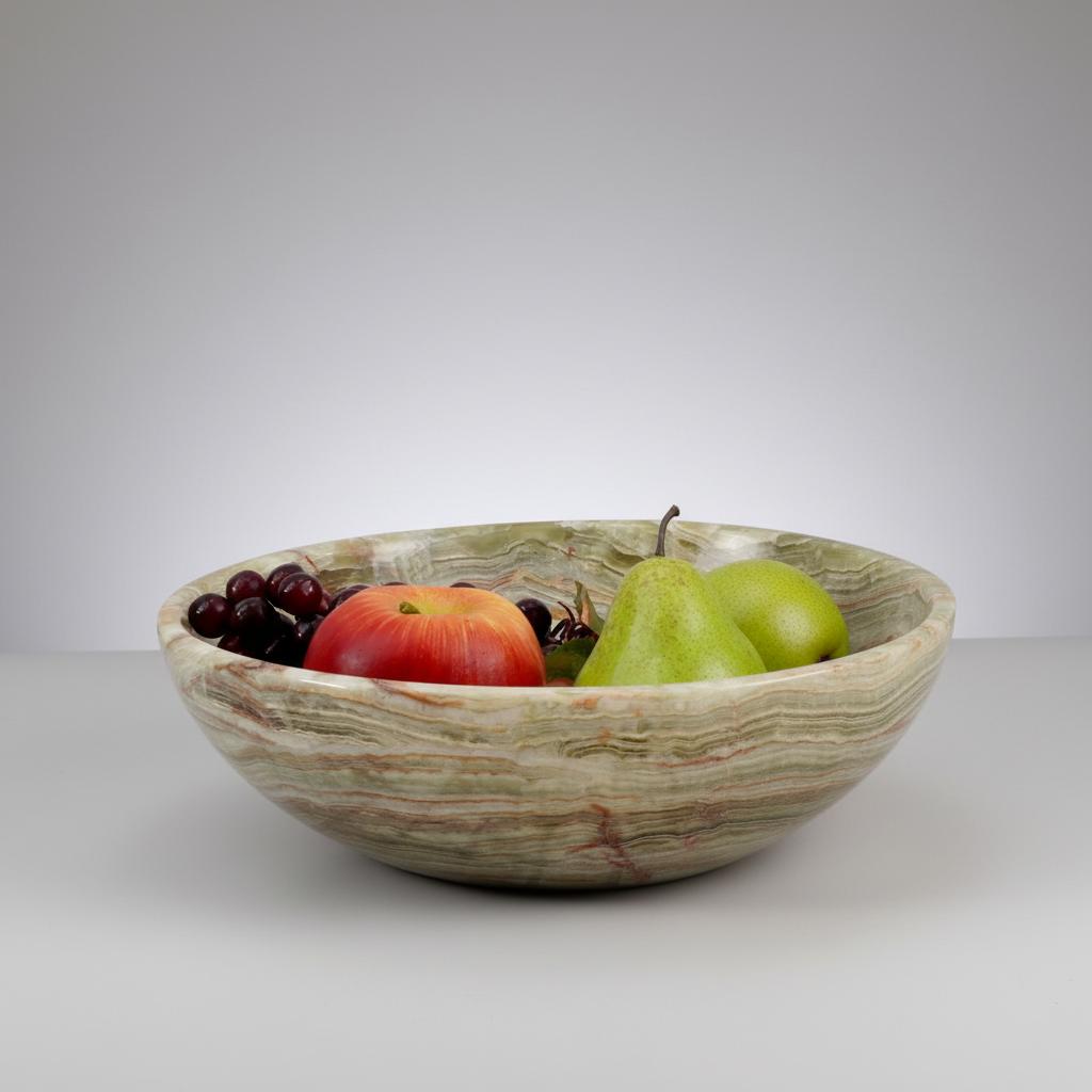 Handcrafted Marble Fruit Bowl - 12 Inches