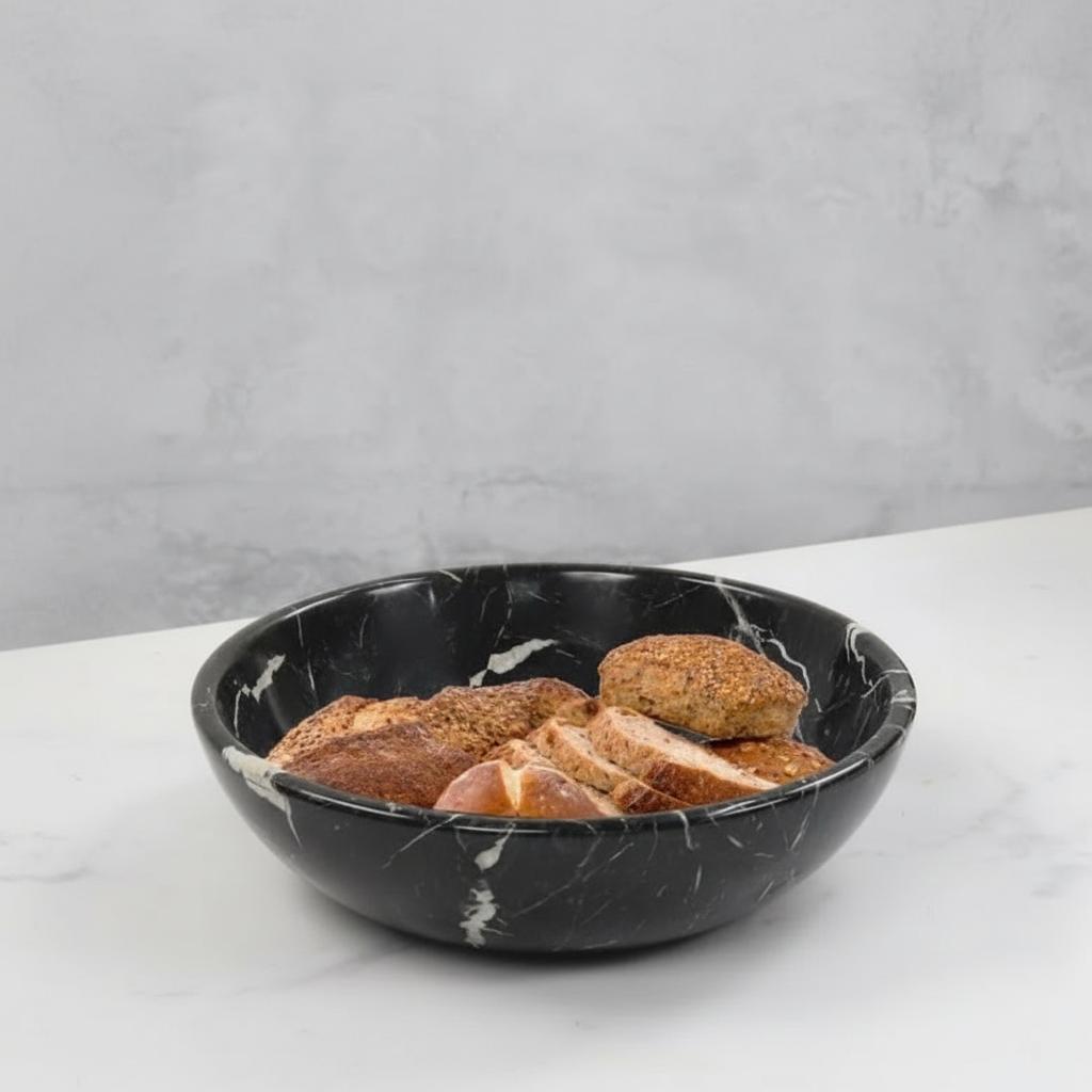 Handcrafted Marble Fruit Bowl - 12 Inches