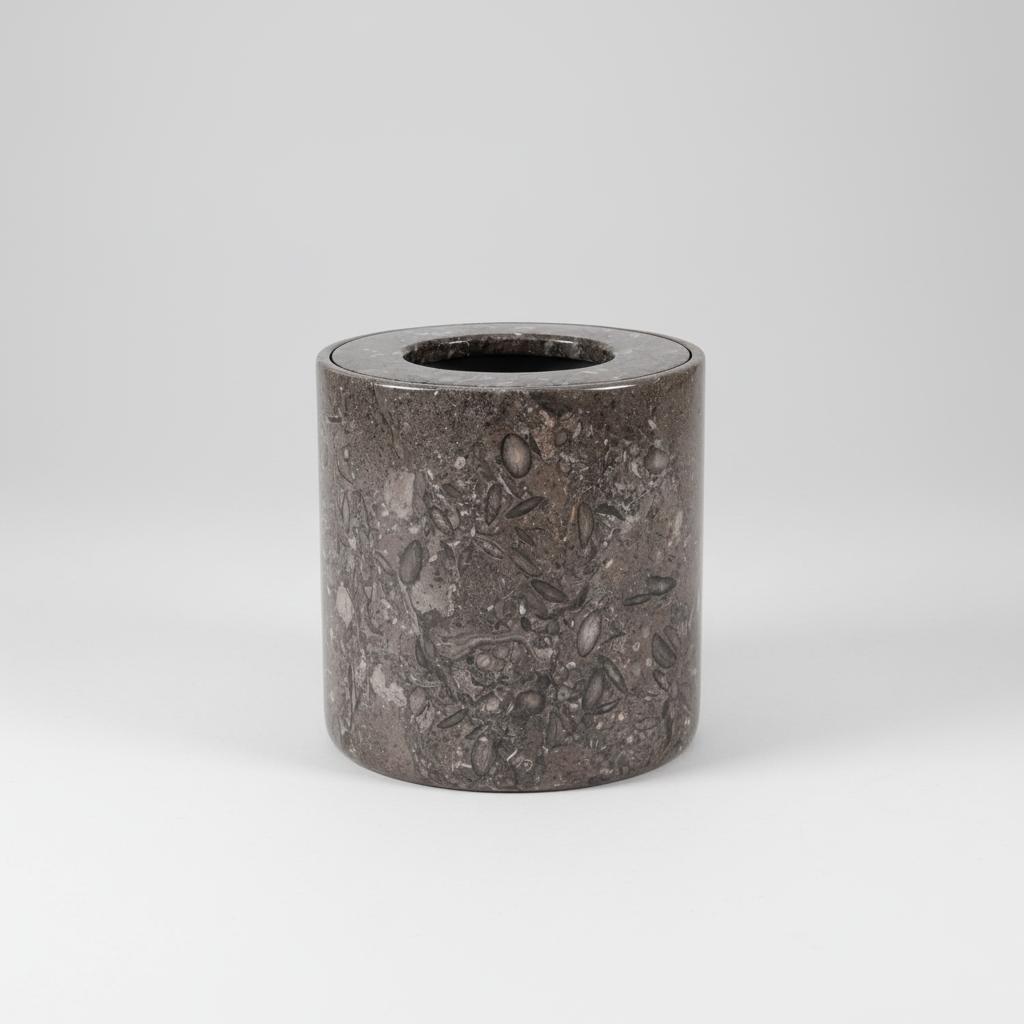 Marble Round Trash Can with Cap