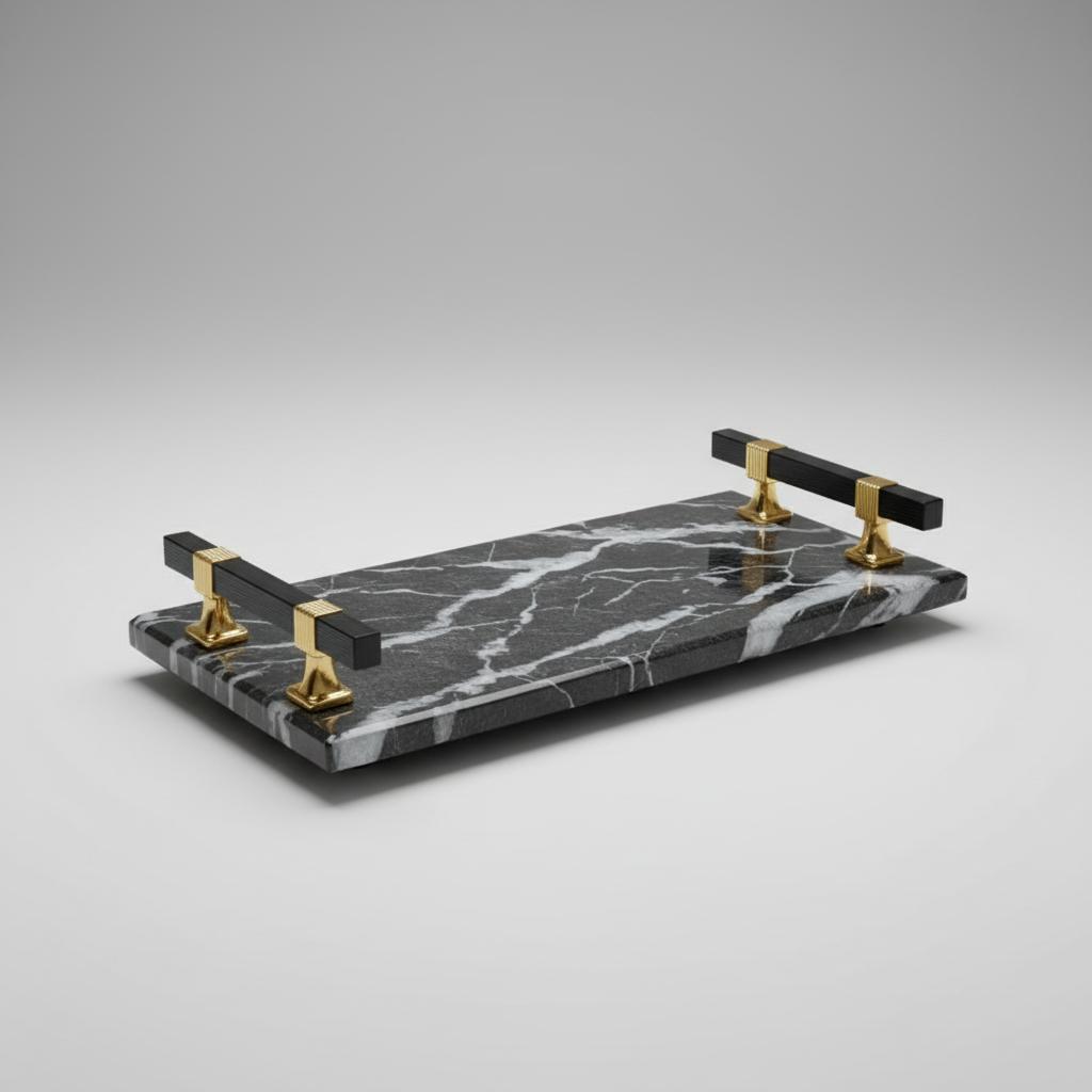 Black Premium Marble Tray