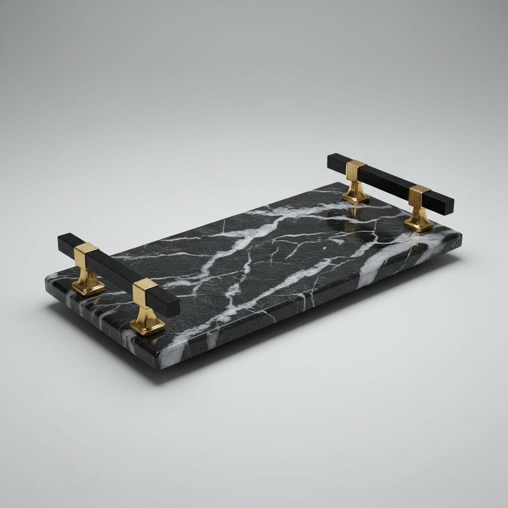 Black Premium Marble Tray