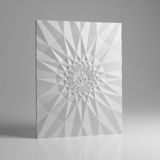 Om Symbol Geometric Marble Wall Art Panel