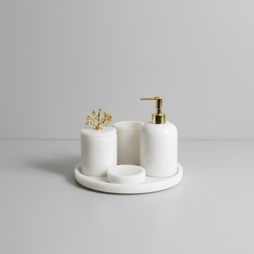 White Marble Bathroom Set-7