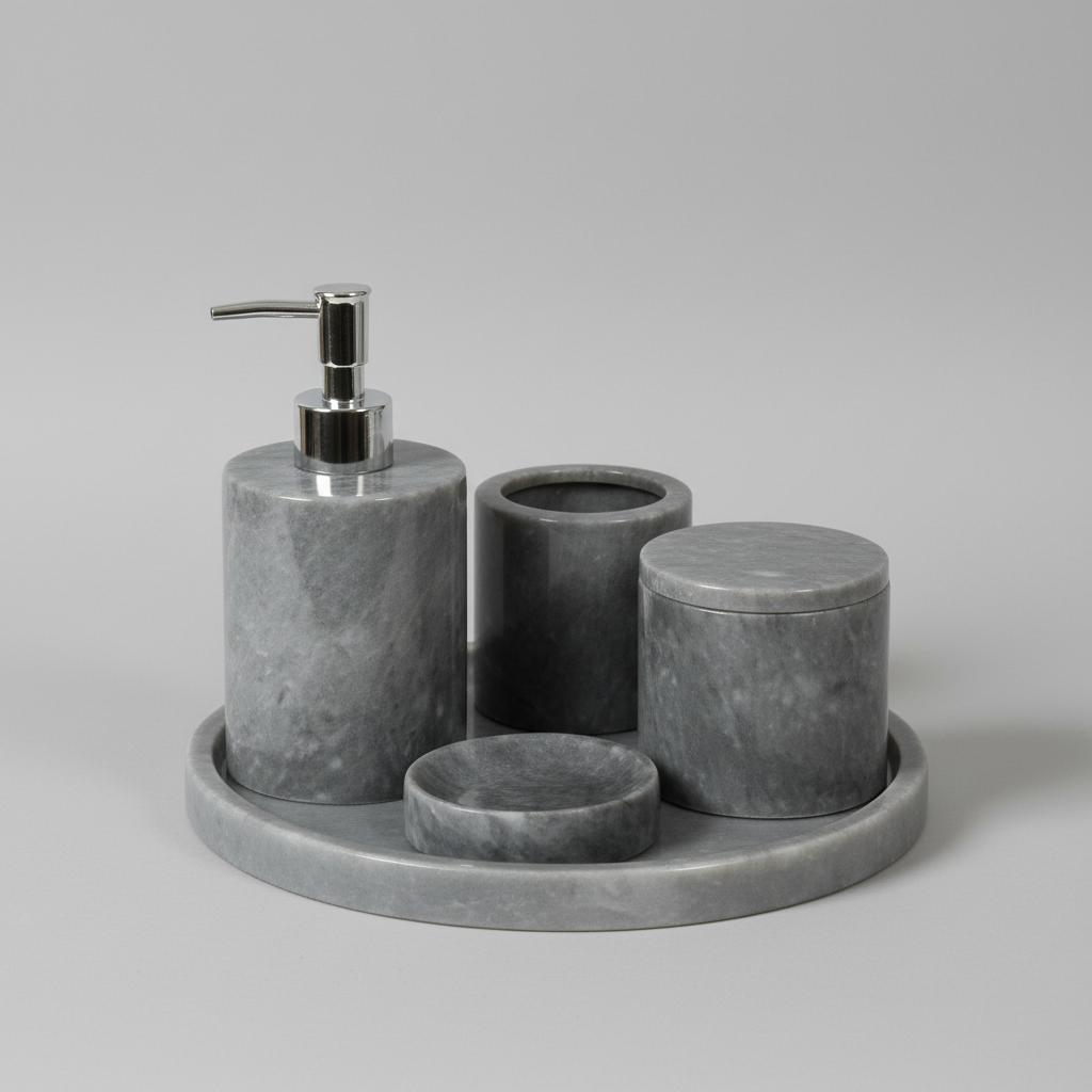 Gray Marble Bathroom Set-7