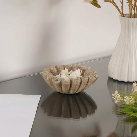 Travertine Ruffle Bowl
