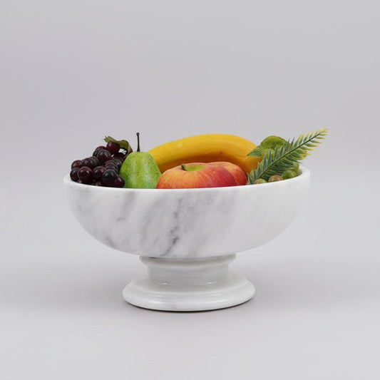 10 Inches Deep Marble Pedestal Fruit Bowl