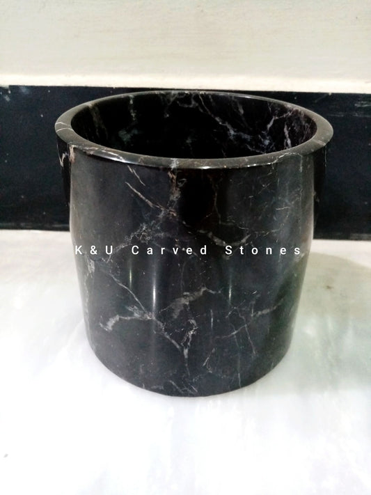 Black Marble Candle Jar Set of 6